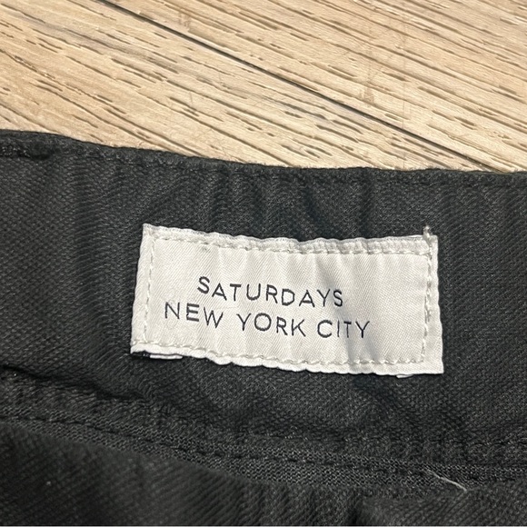 New Saturdays NYC Pants 36 Mens Bedford Black Pleat Trousers NWT 36x29 - Picture 5 of 16